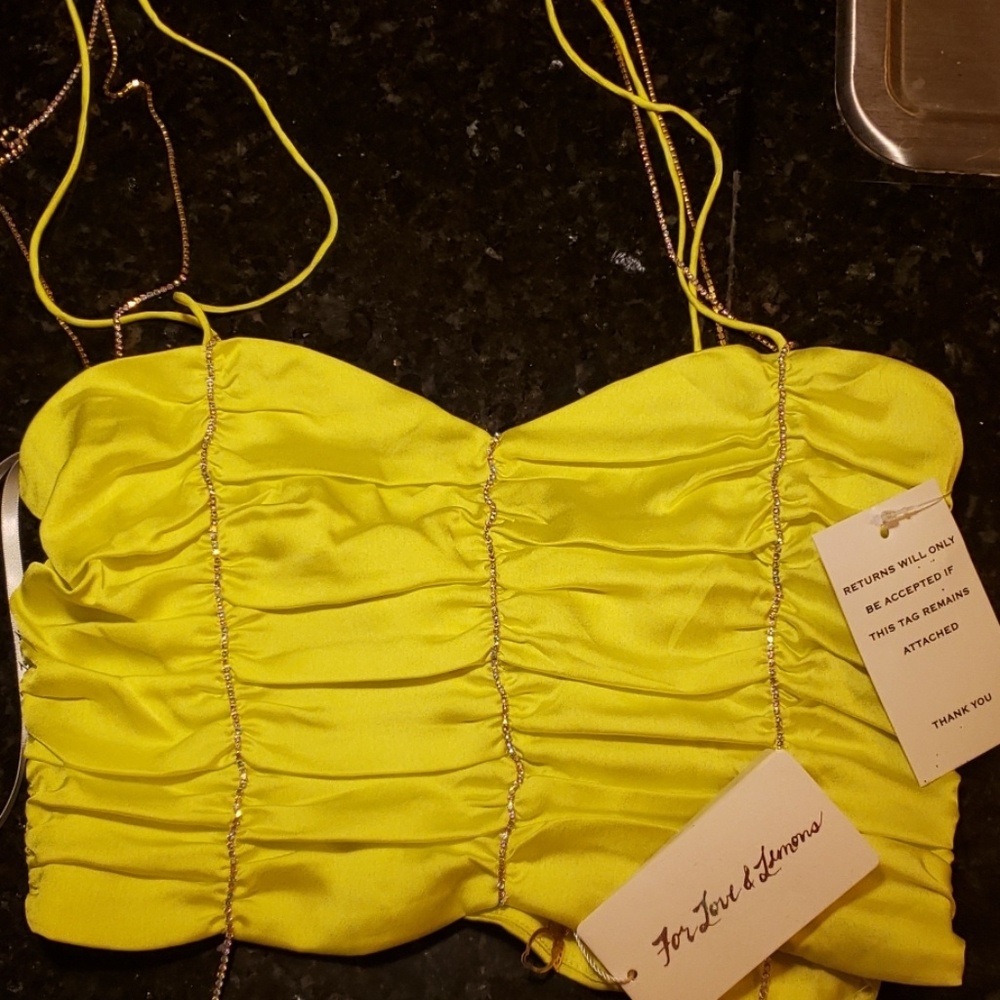 SOLD For Love & Lemons Meringue shirred top